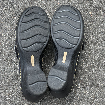 SOFTSPOTS Women's •Lina• Clog Black Leather- 8W