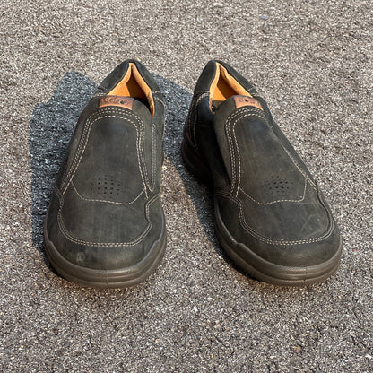 Men’s Ecco Twin Gored Slip-on  Comfort Casual 44EU •Black NuBuck Leather • Made in Portugal