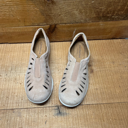 Comfortiva by SoftSpots Women’s •Tinsley•  Comfort Slip-on 9N Beige Suede leather