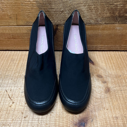 Taryn Rose •Tanna •Slip-on Pump 6M  Black Stretch Fabric/Leather