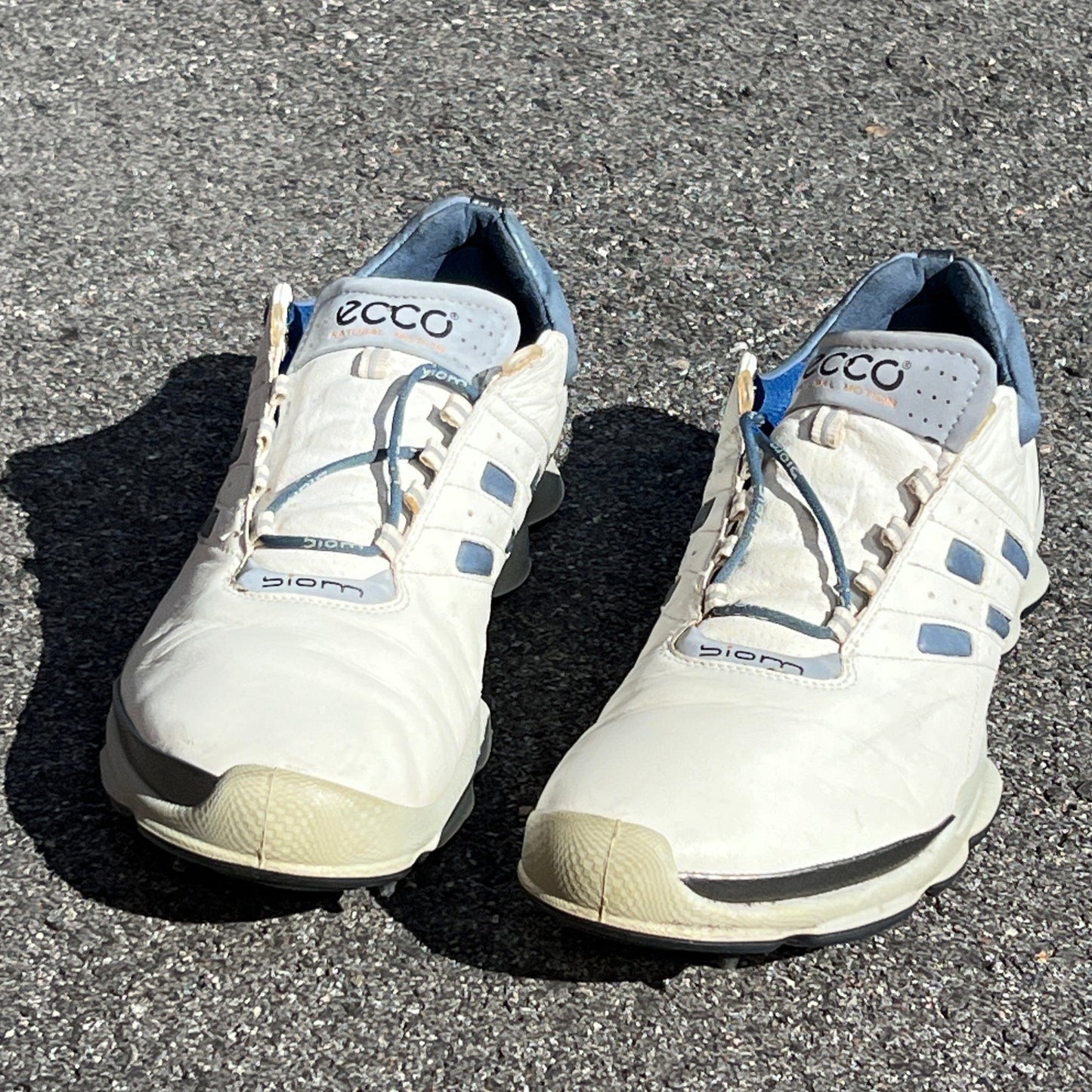 Men’s Ecco Biom Cleated Golf Shoe  46EU •White/Blue• Hydromax Yak Leather