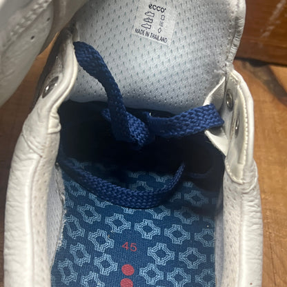 Men’s Ecco Street Premier Cleat-less Golf Shoe 45EU •White/Blue• Leather