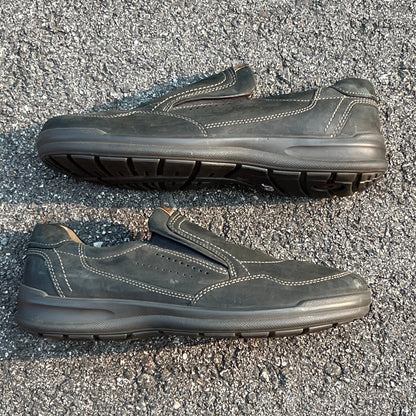 Men’s Ecco Twin Gored Slip-on  Comfort Casual 44EU •Black NuBuck Leather • Made in Portugal