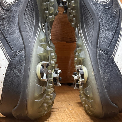 Men’s Ecco Hydomax Cleated Golf Shoe • White/Black ydromax Leather • Size 46