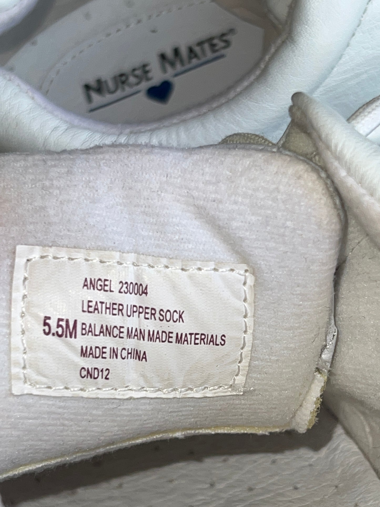 Women's  NURSE MATES  •Angle • All-day Comfort Oxford 5.5M  White Leather