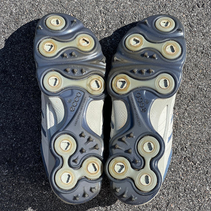 Men’s Ecco Biom Cleated Golf Shoe  46EU •White/Blue• Hydromax Yak Leather