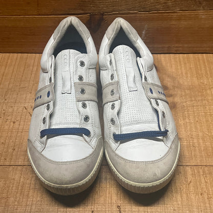 Men’s Ecco Street Premier Cleat-less Golf Shoe 45EU •White/Blue• Leather