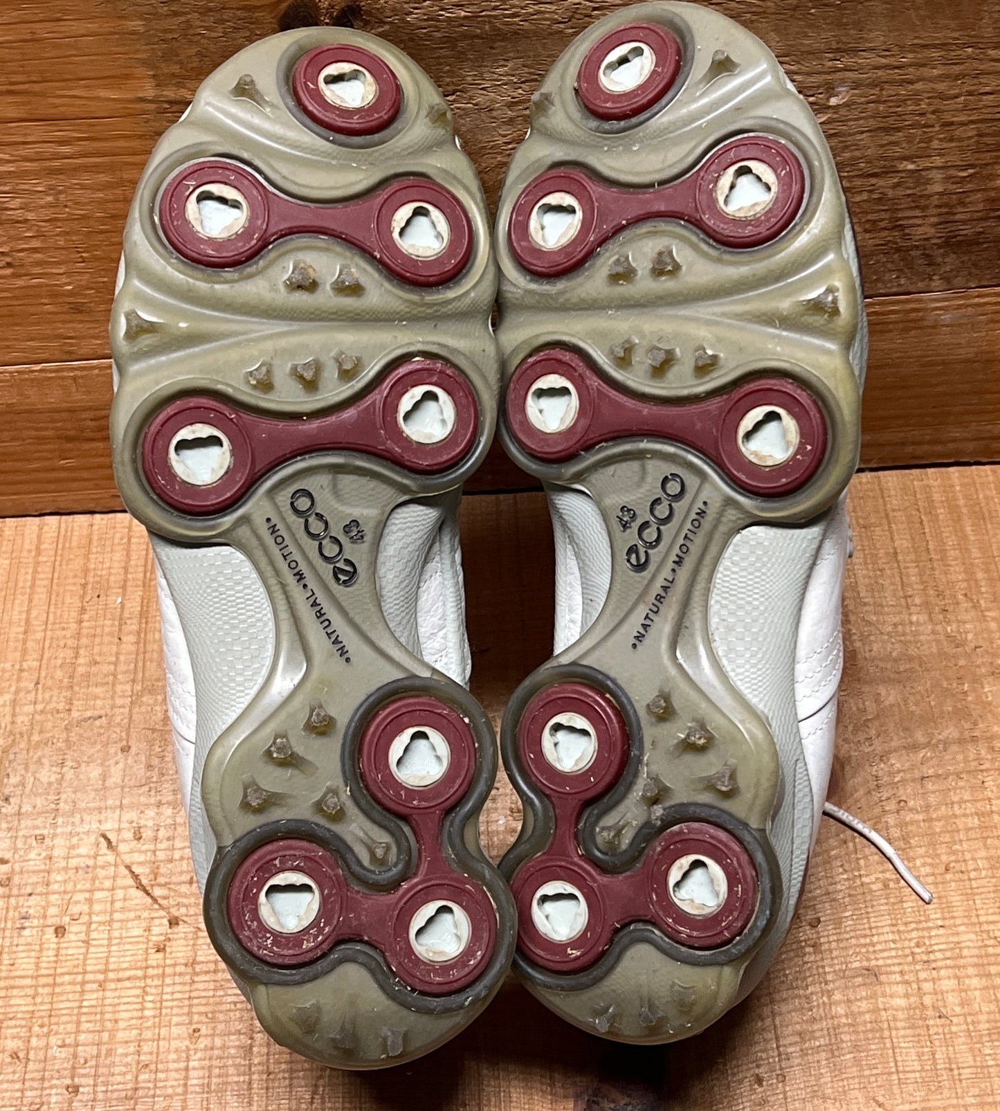 Men’s Ecco Biom Cleated Golf Shoe  43EU •White/Grey• Hydromax Yak Leather