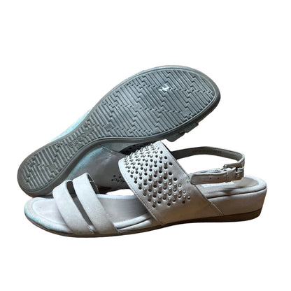 Women's Ecco  Low wedge Sling-back Sandal 38 Taupe Grey Nubuck Leather