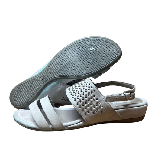 Women's Ecco  Low wedge Sling-back Sandal 38 Taupe Grey Nubuck Leather