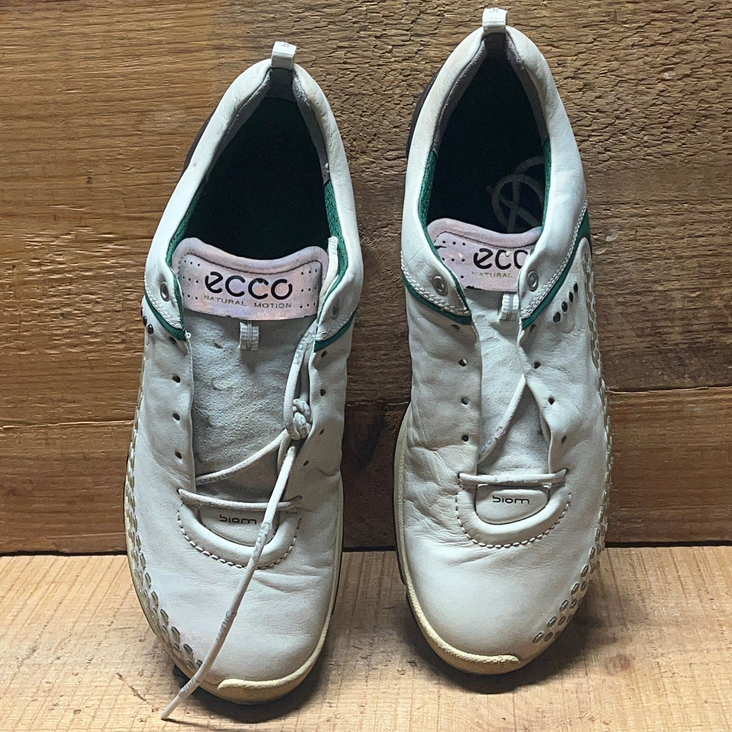 Men’s Ecco Biom Cleated Golf Shoe  44EU •White• Hydromax Yak Leather