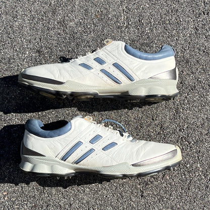 Men’s Ecco Biom Cleated Golf Shoe  46EU •White/Blue• Hydromax Yak Leather