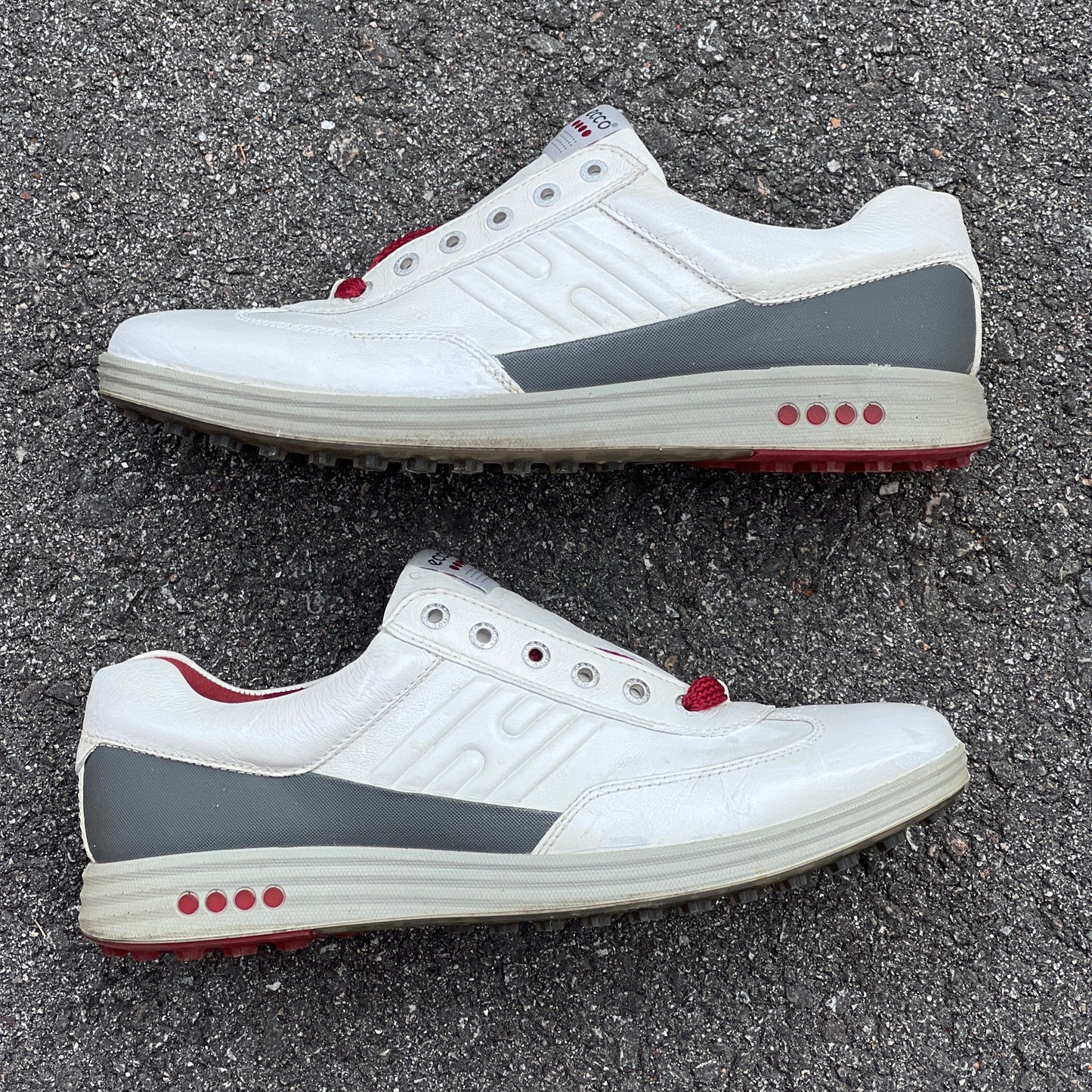 Men’s Ecco  Premier Cleat-less Golf Shoe 45EU •White/ Grey• Hydromax  Leather