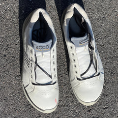 Men’s Ecco Biom  Cleat-less Golf Shoe 46EU • White/ Black Hydromax Yak Leather