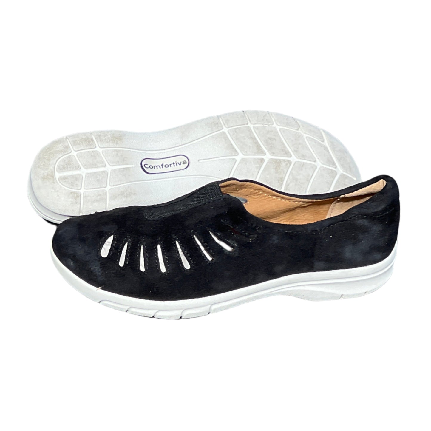 Comfortiva by SoftSpots Women’s •Tinsley•  Comfort Slip-on 7.5M Black Suede