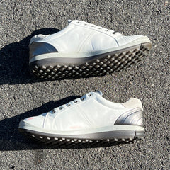 Men’s Ecco Biom  Cleat-less Golf Shoe 46EU • White/ Black Hydromax Yak Leather