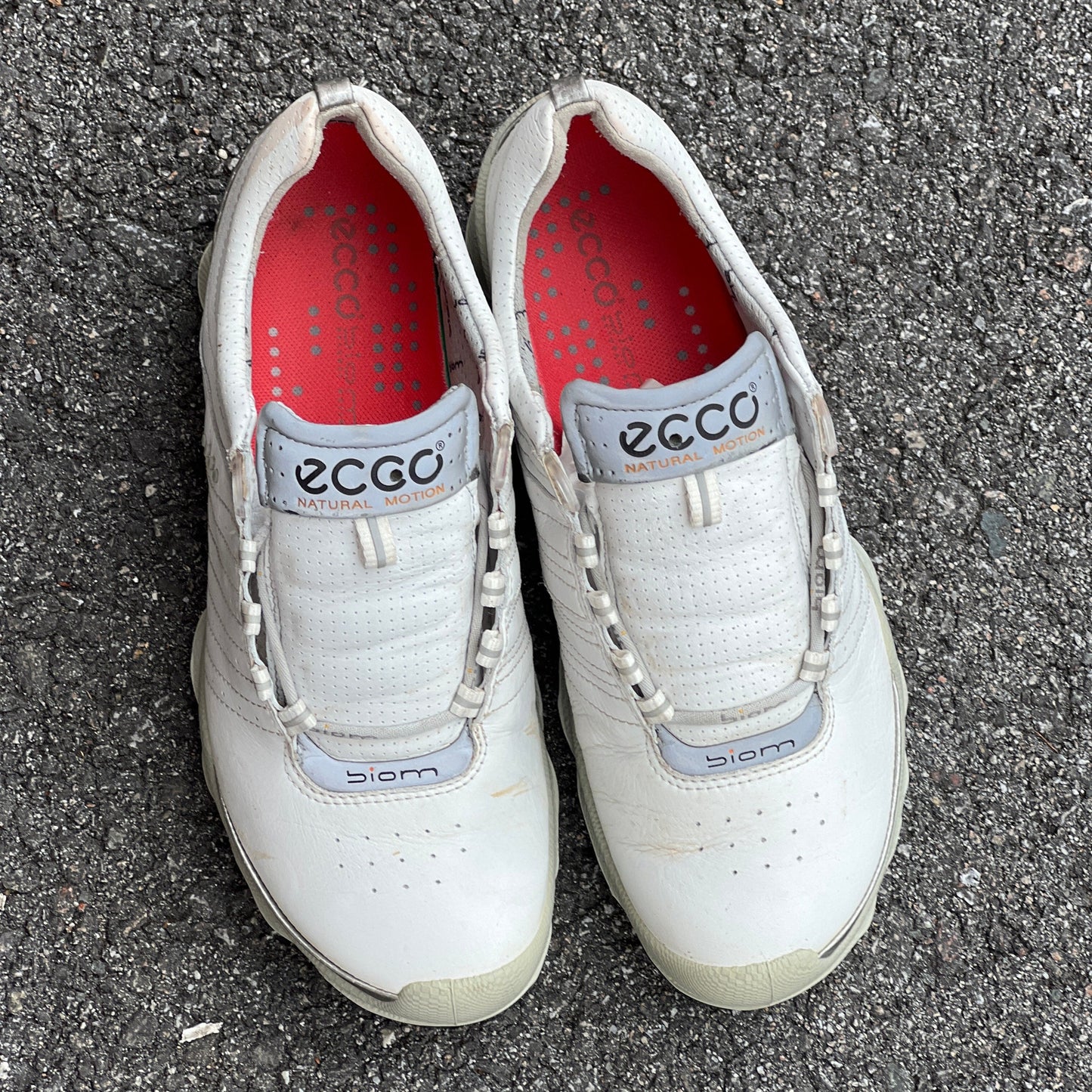 Women’s Ecco  Biom spiked Golf Shoes 38EU -white/grey- Hydromax Yak Leather