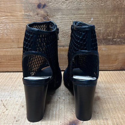 Women's Bamboo  •Abbatha-01• High-heeled Mesh covered Sandal 8.5M Black Mesh