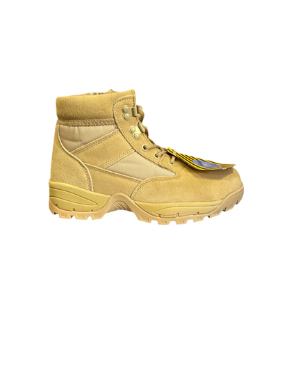 Safara NJ6611 Khaki Leather/Nylon 8” Side-zip Steel-toe Workboot