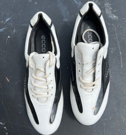 Womens ECCO Golf shoes 39EU White/Black Hydromax Leather