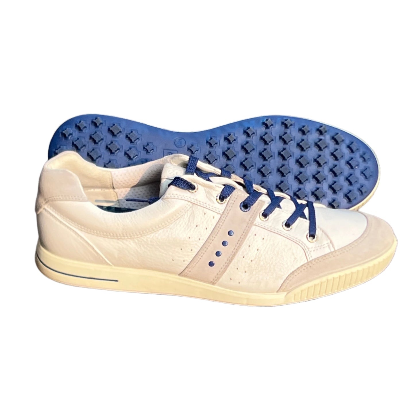 Men’s Ecco Street Premier Cleat-less Golf Shoe 46EU •White/Blue• Leather