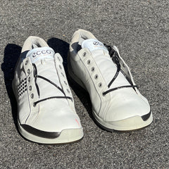 Men’s Ecco Biom  Cleat-less Golf Shoe 46EU • White/ Black Hydromax Yak Leather