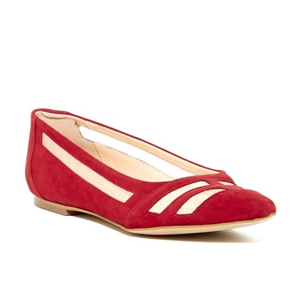 Isola Women's •Cerise• Pointed-toe Suede  Flat 10M Red Suede